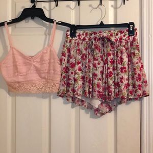 Crop top and short set